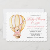 Waterverf Ballon Teddy Bear Pink Shower bij e-mail Kaart (Voorkant)