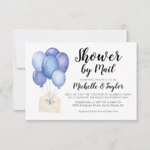 Waterverf ballon Virtueel Baby shower nodigt kaart Notitiekaartje