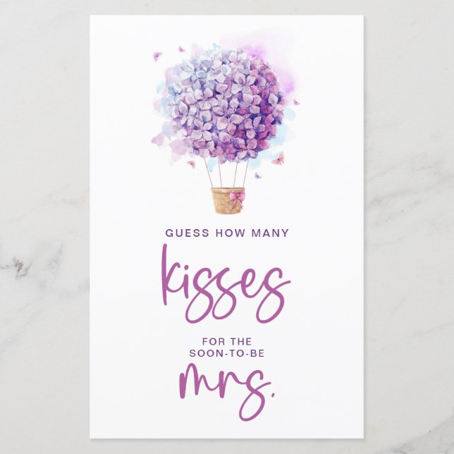 Waterverf ballonbloemen | Hoeveel Kisses Bride (Voorkant)