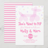 Waterverf ballondieren Confetti Baby shower Kaart (Voorkant / Achterkant)