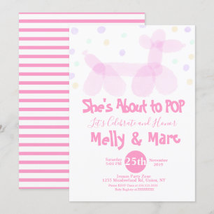 Waterverf Ballondieren Confetti Baby Shower Kaart