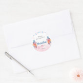 Waterverf ballonmeisje verjaardagsfeest bedankt ronde sticker (Envelop)