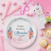 Waterverf ballonmeisje verjaardagsfeest Papier Bor Papieren Bordje (Feest)