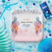 Waterverf ballonmeisje verjaardagsfeest Papier Bor Papieren Bordje (Feest)