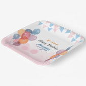 Waterverf ballonmeisje verjaardagsfeest Papier Bor Papieren Bordje (Gebogen)