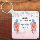 Waterverf ballonmeisje verjaardagsfeest Sleutelhan Sleutelhanger (Voorkant)