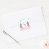 Waterverf ballonmeisje verjaardagsfeest Sticker (Envelop)