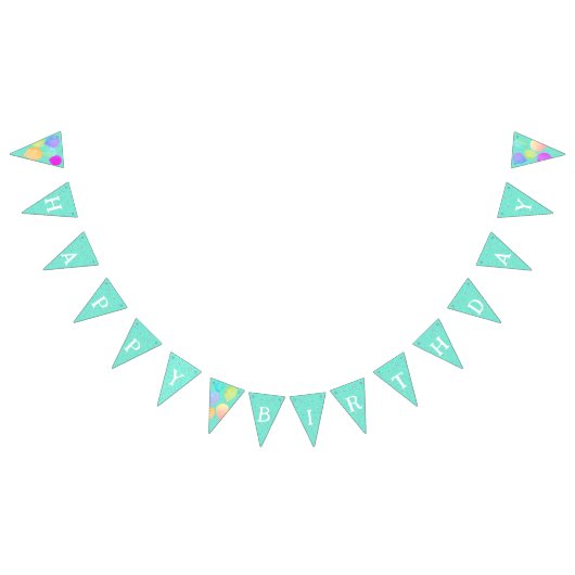 Waterverf Ballonnen Aqua Verjaardag Vlaggetjes (Alle)