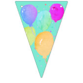Waterverf Ballonnen Aqua Verjaardag Vlaggetjes (Eerste vlag)