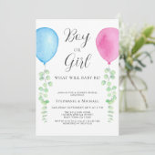 Waterverf ballonnen Eucalyptus Gender onthullen Kaart (Staand voorkant)