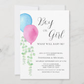 Waterverf ballonnen Eucalyptus Gender onthullen Kaart (Voorkant)