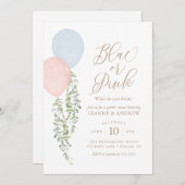 Waterverf ballonnen Eucalyptus Gender onthullen Kaart (Voorkant / Achterkant)