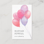 Waterverf-ballonnen gebeurtenissenplanner visitekaartje (Voorkant)