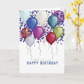Waterverf ballonnen Happy Birthday Card Kaart (Gele Bloem)