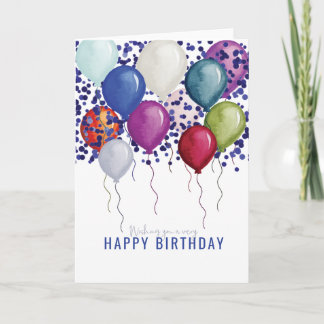 Waterverf ballonnen Happy Birthday Card Kaart