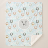 waterverf ballonnen in sky monogram sherpa deken (Voorkant)