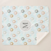 waterverf ballonnen in sky monogram sherpa deken (Voorkant (horizontaal))