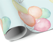 Waterverf ballonnen op blauw cadeaupapier (Rol Hoek)