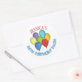 Waterverf ballonnen op gevierde feestdag ronde sticker (Envelop)