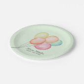 Waterverf ballonnen op groen Baby shower Papieren Bordje (Gekanteld)