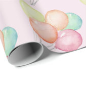 Waterverf Ballonnen op Roze Cadeaupapier (Rol Hoek)