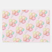 Waterverf ballonnen roze inpakpapier vel (Voorkant 2)