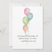  Waterverf ballonnen - Verjaardagsfeest Kaart (Achterkant)