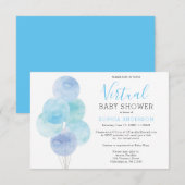 Waterverf-ballonnen - Virtuele Baby shower Kaart (Voorkant / Achterkant)