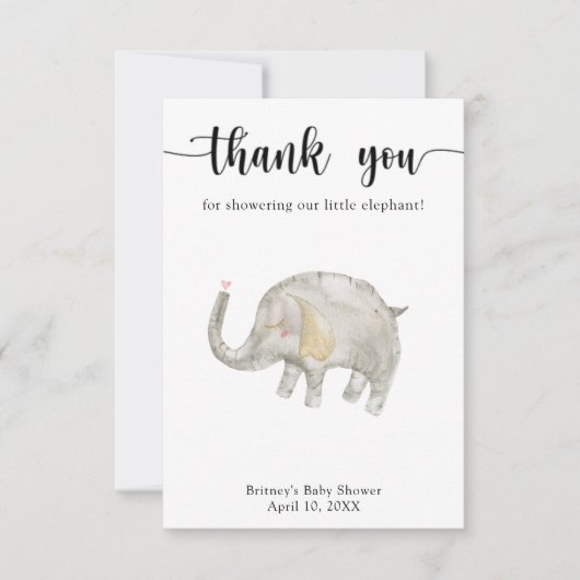 Waterverf ballonolifant bedankt (Voorkant)