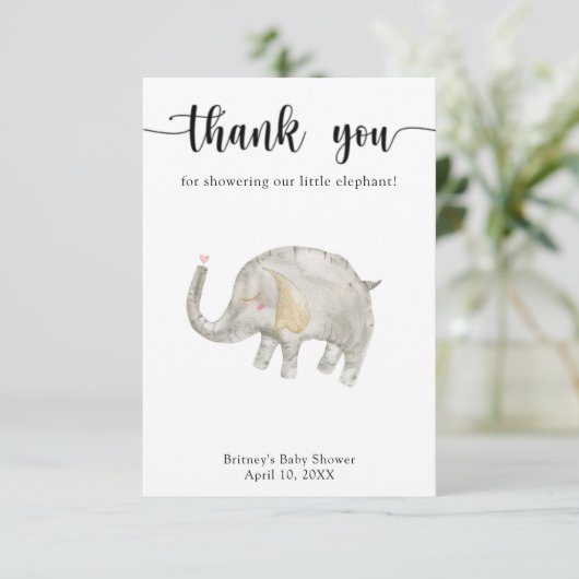 Waterverf ballonolifant bedankt (Staand voorkant)