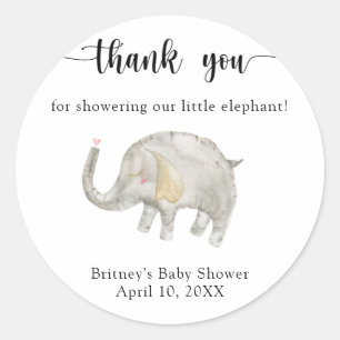 Waterverf ballonolifant bedankt ronde sticker