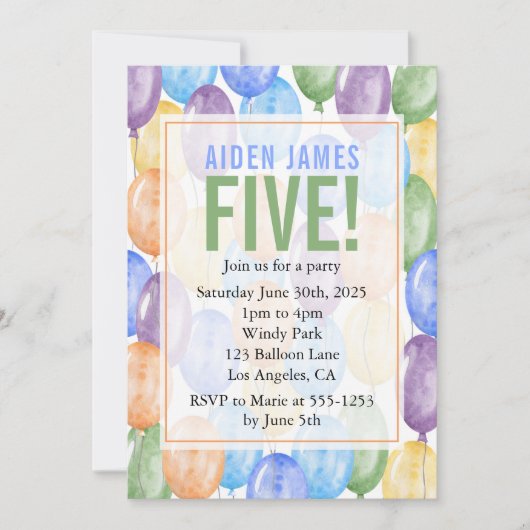 Waterverf ballons Boy Birthday Kaart (Voorkant)