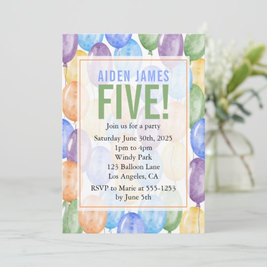 Waterverf ballons Boy Birthday Kaart (Staand voorkant)