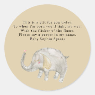 Waterverf ballonvaarder - Prayer kaarsenetiket Ronde Sticker