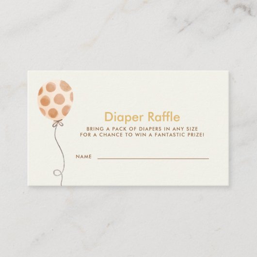 Waterverf Balloon Baby shower Luier Raffle Informatiekaartje (Voorkant)