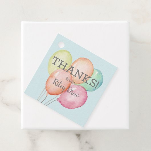 Waterverf Balloon Bunch Hartelijk dank Bedankjes Labels (In situ)
