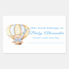 Waterverf Balloon Teddy Bear Bookplate Labels