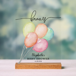 Waterverf Balloons Baby shower Favors Acryl Bord