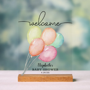 Waterverf Balloons Baby shower Welkom Acryl Bord