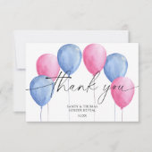 Waterverf Balloons Dank u geslacht onthullen Bedankkaart (Voorkant)