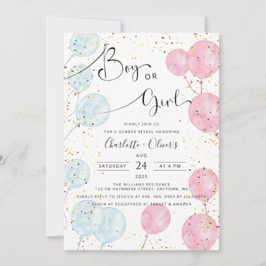 Waterverf Balloons Kaart (Voorkant)