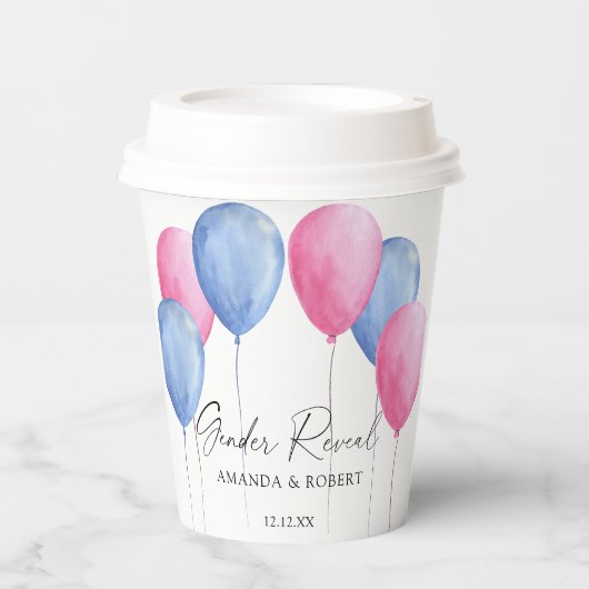 Waterverf Balloons Papieren Bekers (Voorkant)