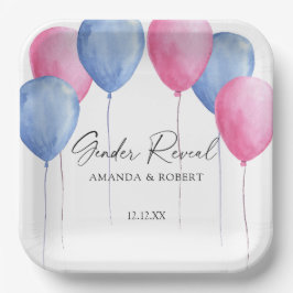 Waterverf Balloons Papieren Bordje