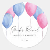 Waterverf Balloons Ronde Sticker (Voorkant)