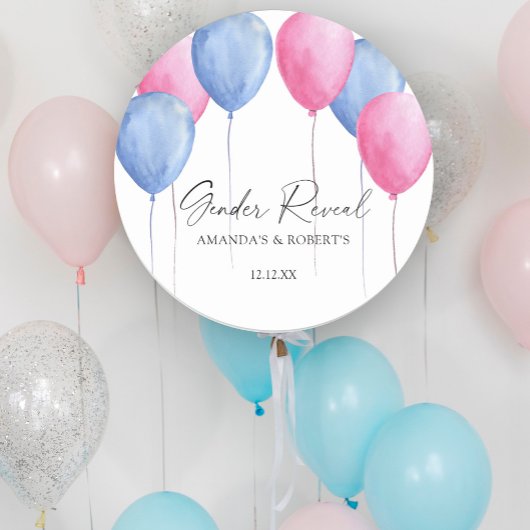 Waterverf Balloons Ronde Sticker