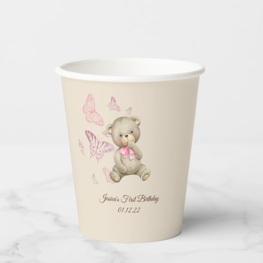 Waterverf Balloons Teddy Bear Paper Cup Papieren Bekers (Voorkant)
