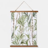 Waterverf Bamboe Bomen Print Hangend Wandkleed (Voorkant)