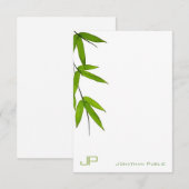 Waterverf bamboe laat modern monogram eenvoudig notitiekaartje (Voorkant / Achterkant)