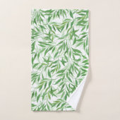 Waterverf Bamboe Leaf Branches Vines Forest Bad Handdoek (Handdoek)