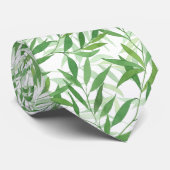 Waterverf Bamboe Leaf Branches Vines Forest Stropdas (Opgerold)